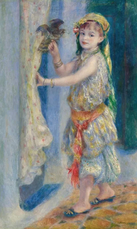 Child With A Bird Mademoiselle Fleury In Algerian Costume