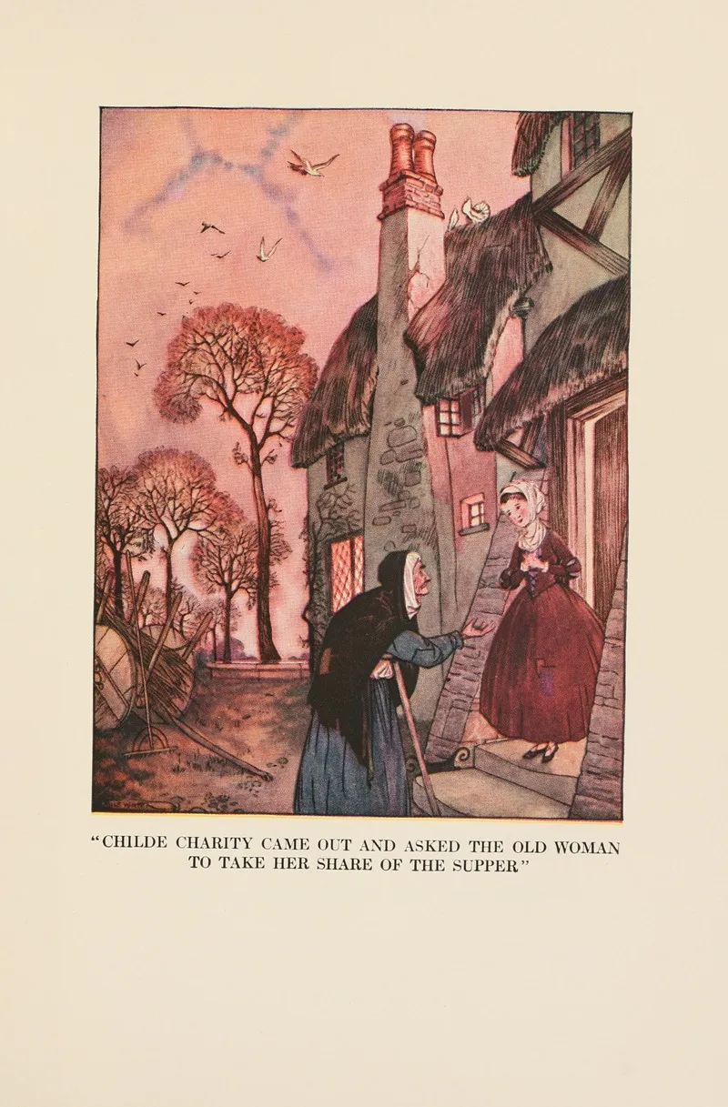 Childe Charity Came Out And Asked The Old Woman Wall Art by Milo Winter - High-Resolution Digital Print