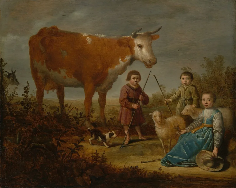 Children And A Cow