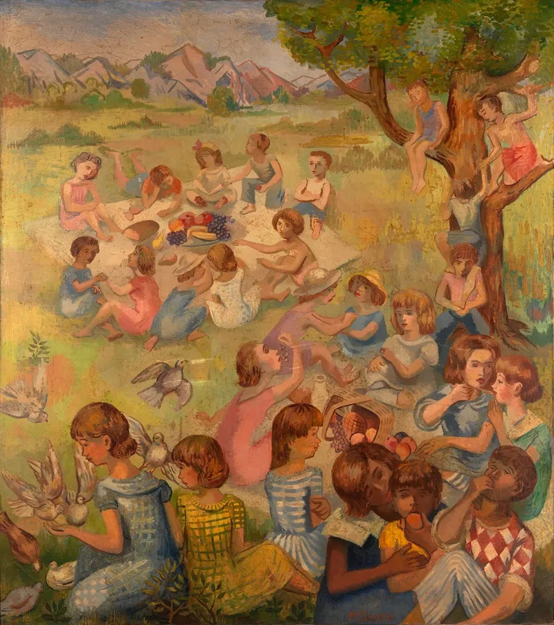 Children At Play And Sport I Wall Art by Moses Soyer - High-Resolution Digital Print