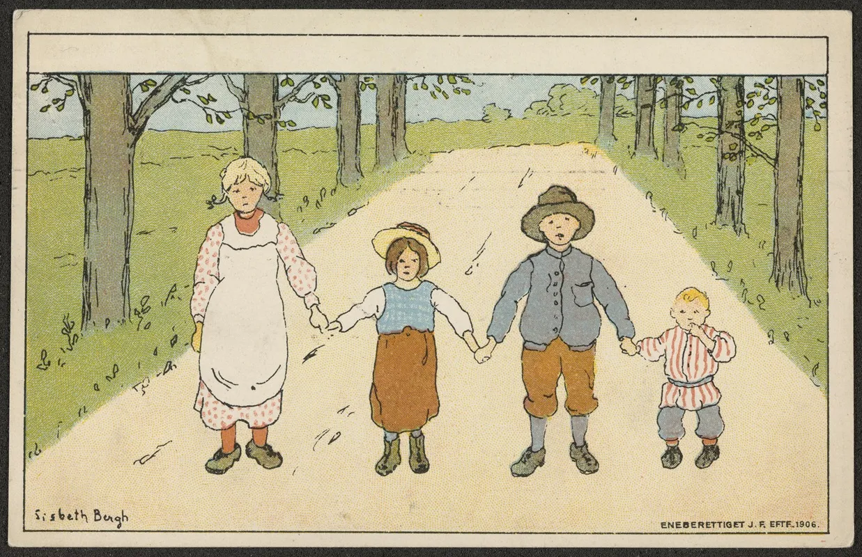 Children Holding Hands 2 Wall Art by Lisbeth Bergh - High-Resolution Digital Print
