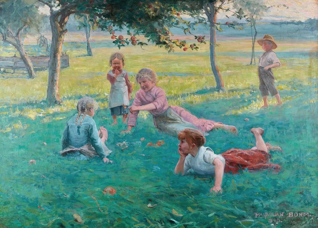 Children Laying In The Grass
