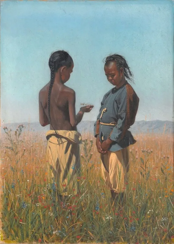 Children Of The Solon Tribe Wall Art by Vasily Vereshchagin - High-Resolution Digital Print