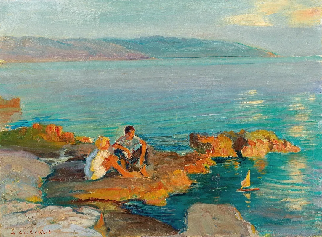 Children On The Beach 2 Wall Art by Menci Clement Crnčić - High-Resolution Digital Print