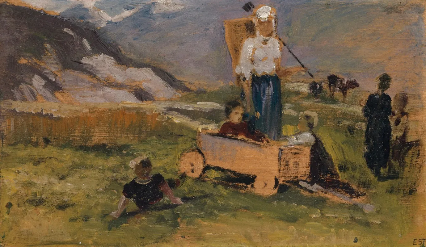 Children Playing On A Meadow