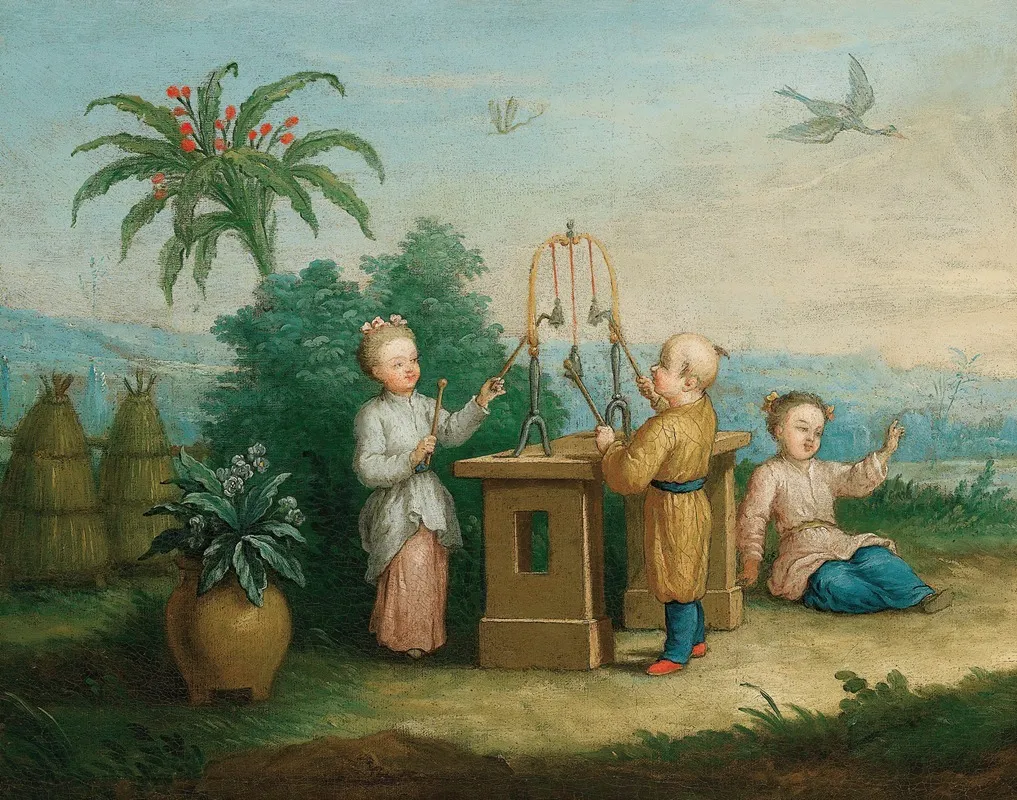 Children Playing With Bells Wall Art by Antoine Renou - High-Resolution Digital Print