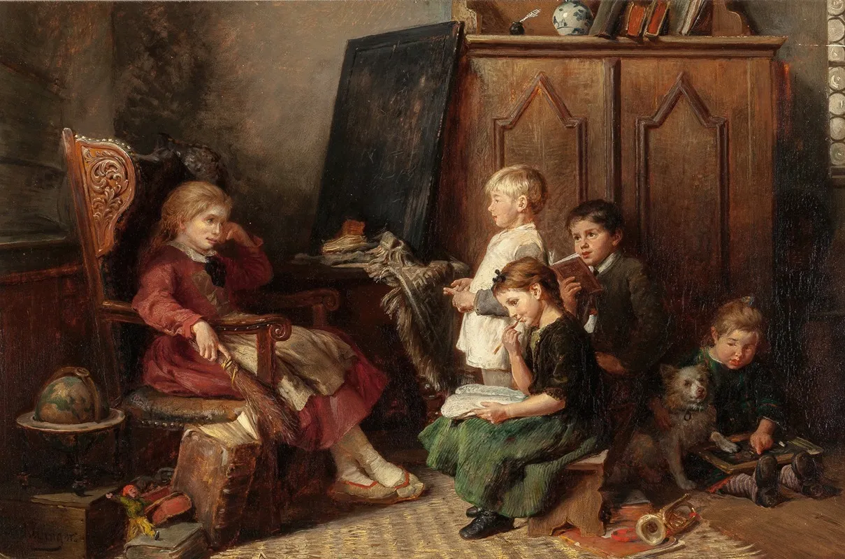 Children Reading Wall Art by Felix Schlesinger - High-Resolution Digital Print