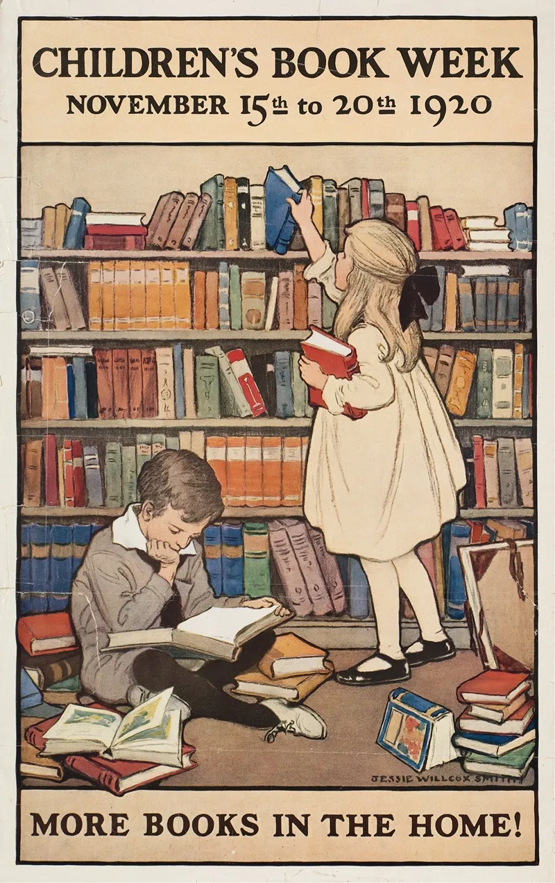 Childrens Book Week November 15th To 20th 1920 Wall Art by Jessie Willcox Smith - High-Resolution Digital Print