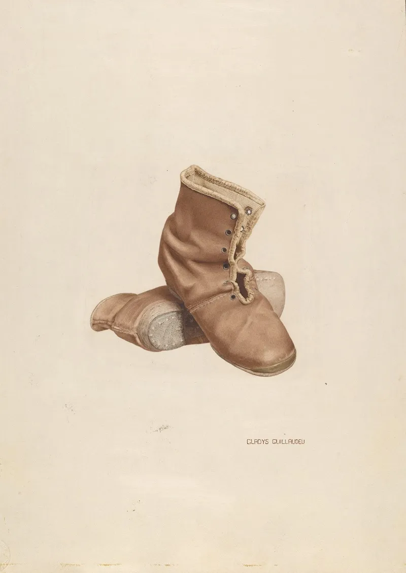Childs Shoes Wall Art by Gladys M. Guillaudeu - High-Resolution Digital Print