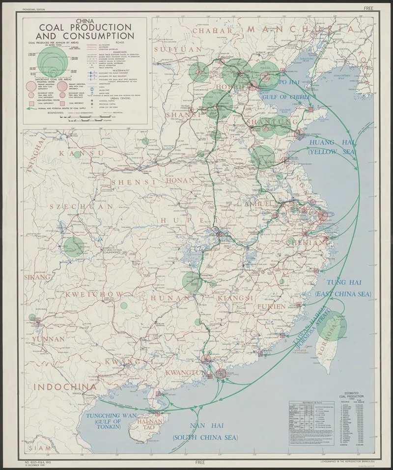 China Coal Production And Consumption Wall Art by Office of Strategic Services - High-Resolution Digital Print