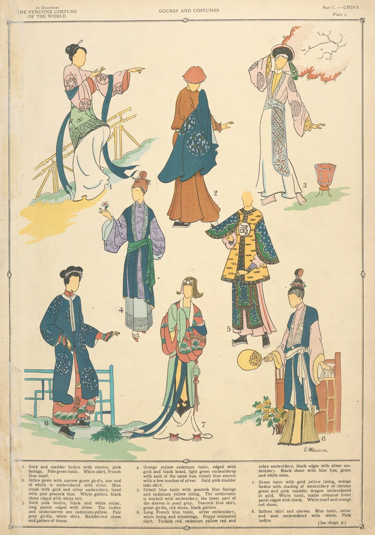 China Goures And Costumes Wall Art by Paul Louis de Giafferri - High-Resolution Digital Print