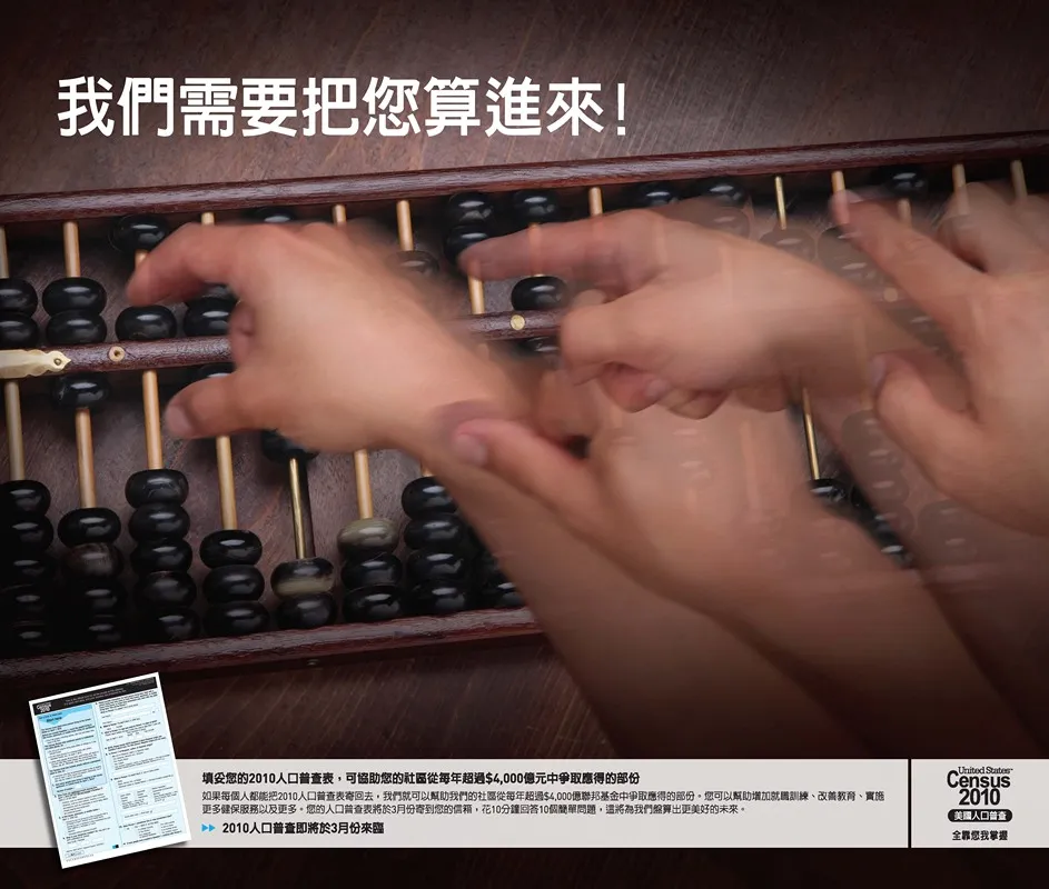 Chinese Awareness Poster by Bureau of the Census - High-Resolution Digital Print