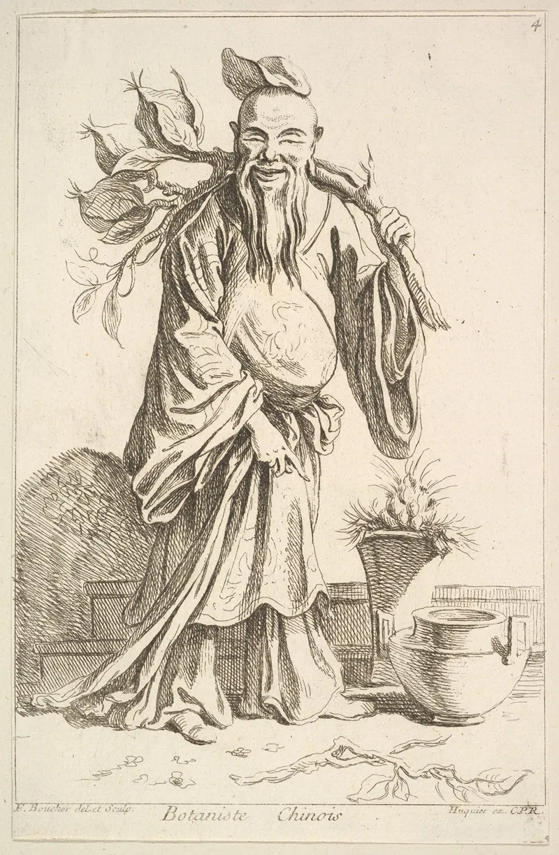 Chinese Botanist Wall Art by François Boucher - High-Resolution Digital Print