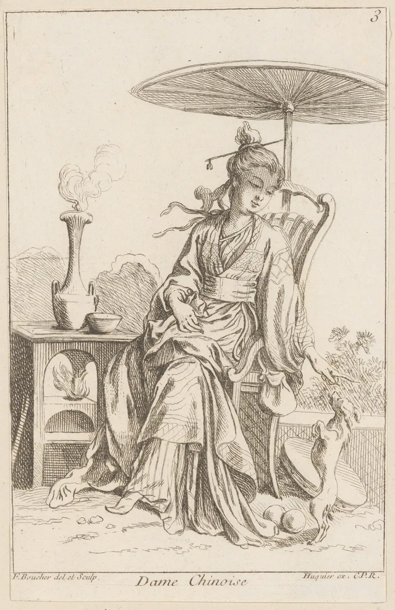 Chinese Lady Wall Art by François Boucher - High-Resolution Digital Print
