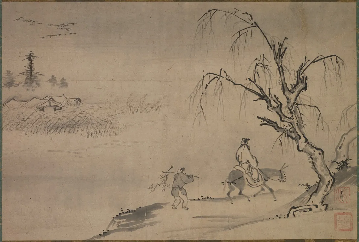 Chinese Literatus In An Autumn Landscape Wall Art by Josui Sōen - High-Resolution Digital Print