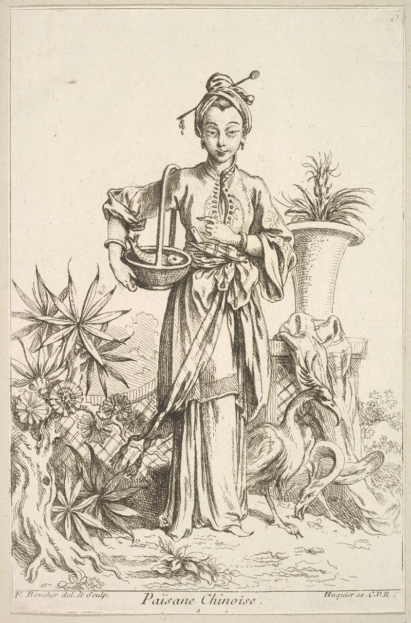 Chinese Peasant Wall Art by François Boucher - High-Resolution Digital Print