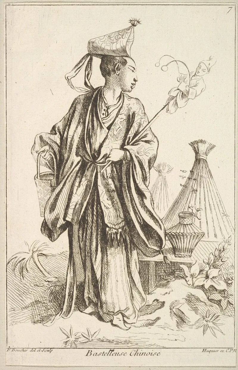 Chinese Performer Wall Art by François Boucher - High-Resolution Digital Print