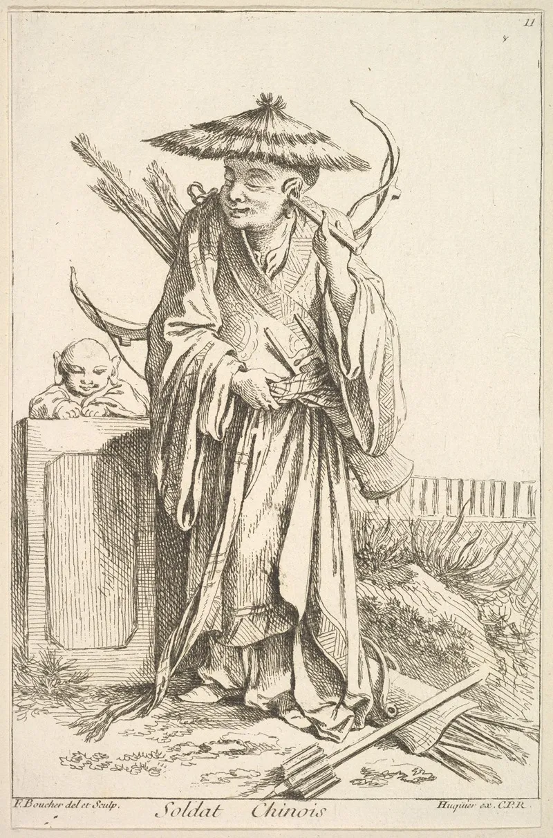 Chinese Soldier Wall Art by François Boucher - High-Resolution Digital Print