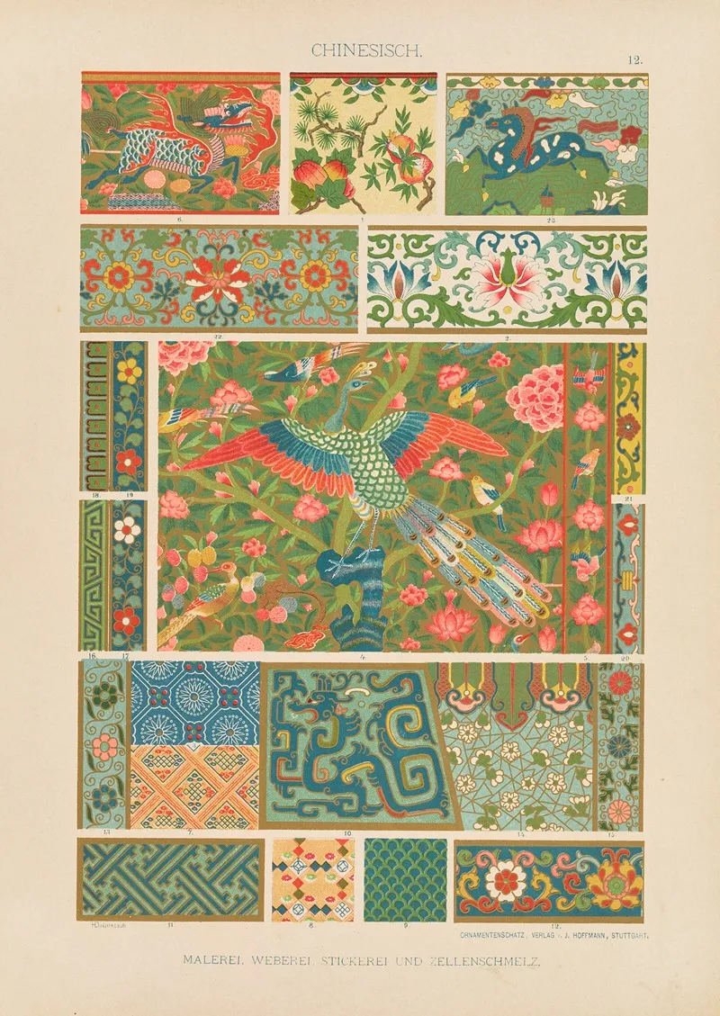 Chinesisch Malerei Weberei Stickerei Und Zellenschmelz Wall Art by Heinrich Dolmetsch - High-Resolution Digital Print