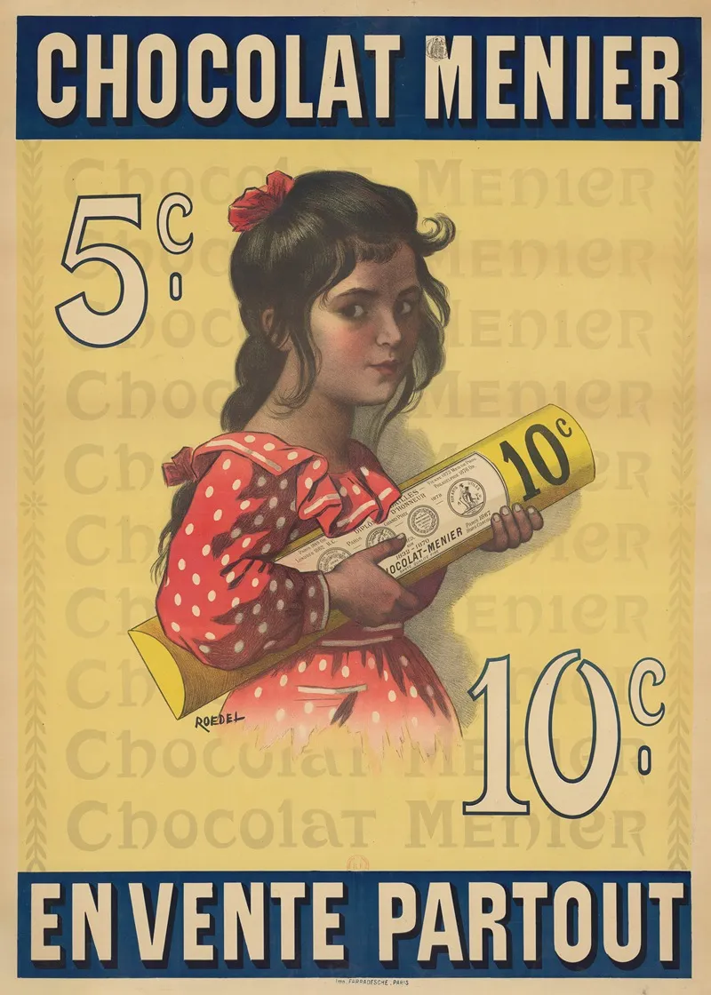 Chocolat Menier 5c 10c En Vente Partout Wall Art by Auguste Roedel - High-Resolution Digital Print
