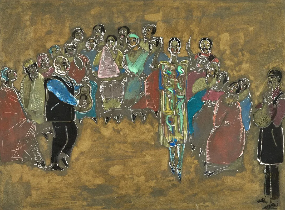 Choeur De Gitans Wall Art by Georges Yakoulov - High-Resolution Digital Print