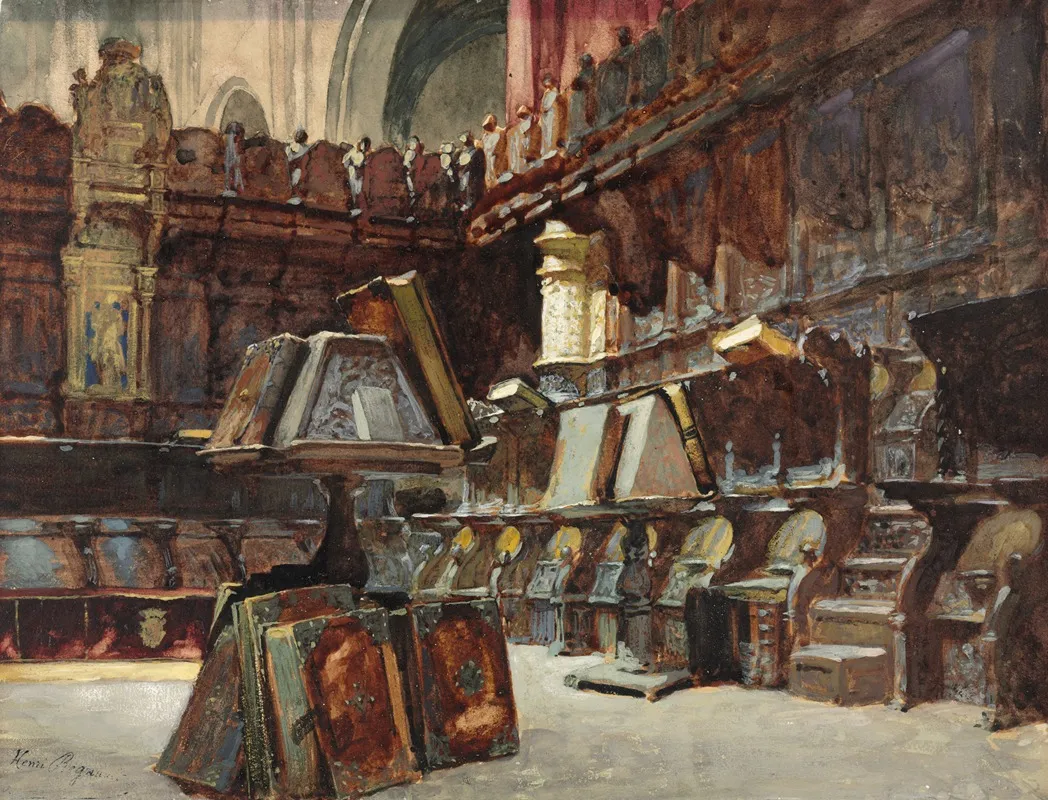 Choir Stalls In A Spanish Cathedral Wall Art by Henri Regnault - High-Resolution Digital Print