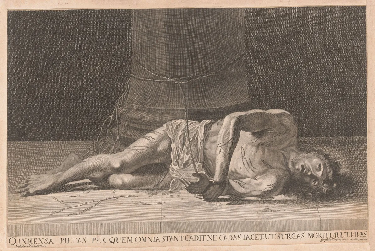 Christ After The Flogging Wall Art by Georg Andreas Wolfgang the Elder - High-Resolution Digital Print
