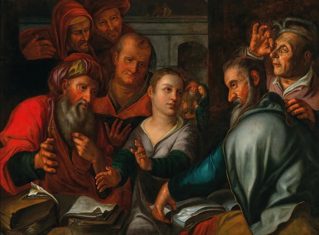 Christ Among The Doctors 15 Wall Art by Pieter Wtewael - High-Resolution Digital Print