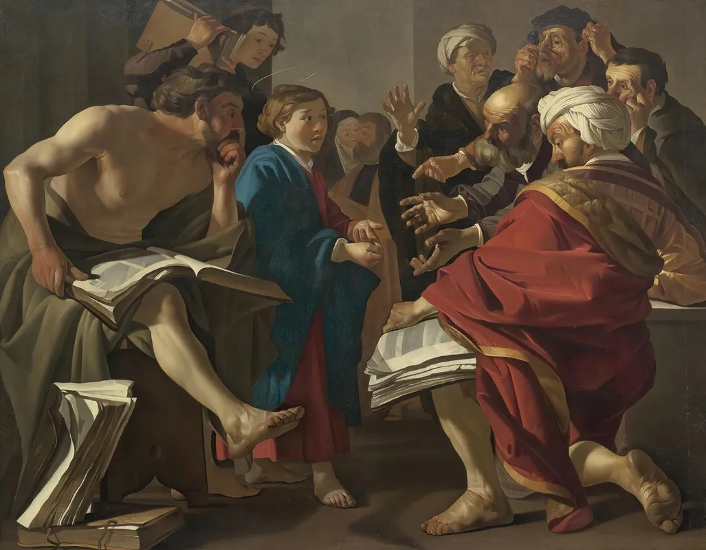Christ Among The Doctors 2 Wall Art by Dirck Van Baburen - High-Resolution Digital Print