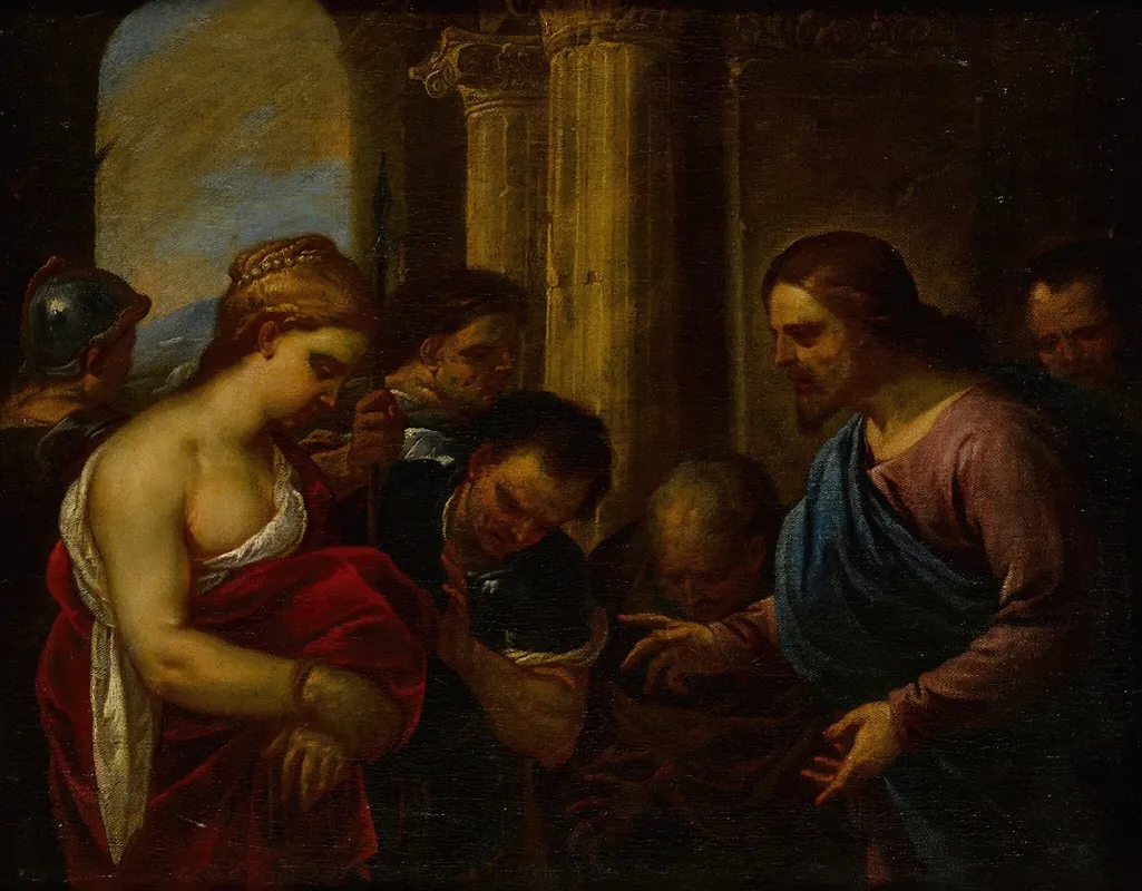 Christ And The Adulteress 8 Wall Art by Luca Giordano - High-Resolution Digital Print