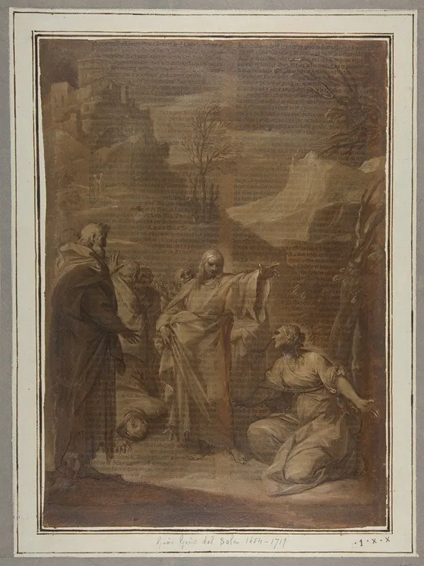 Christ And The Canaanite Woman Wall Art by Giovan Gioseffo dal Sole - High-Resolution Digital Print