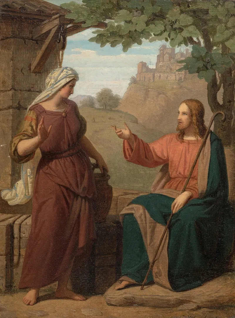 Christ And The Samaritan Woman At The Well 6 Wall Art by Franz Ittenbach - High-Resolution Digital Print