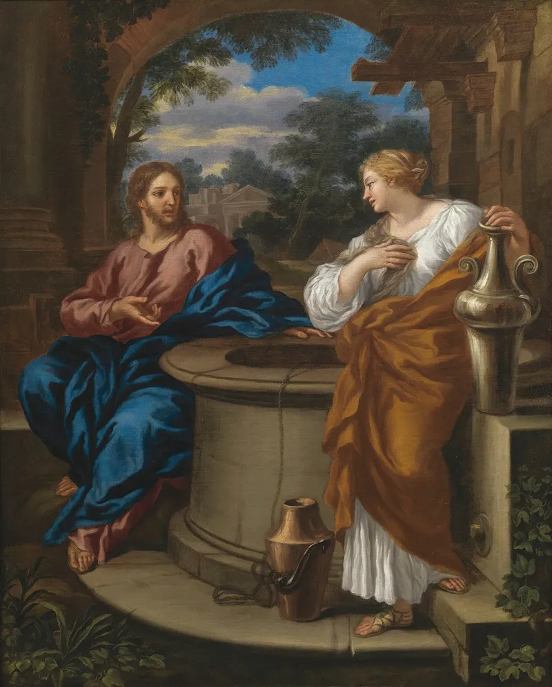 Christ And The Woman Of Samaria 10 Wall Art by Giuseppe Nicola Nasini - High-Resolution Digital Print
