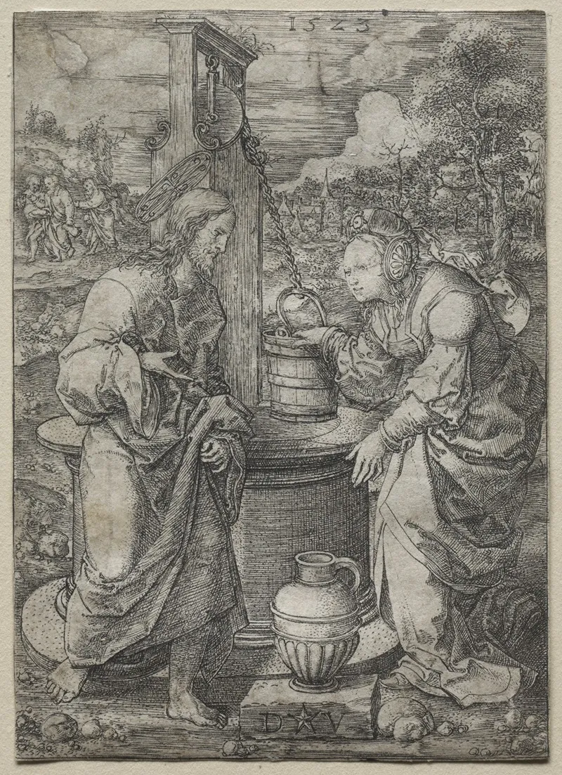 Christ And The Woman Of Samaria 17 Wall Art by Dirk Vellert - High-Resolution Digital Print