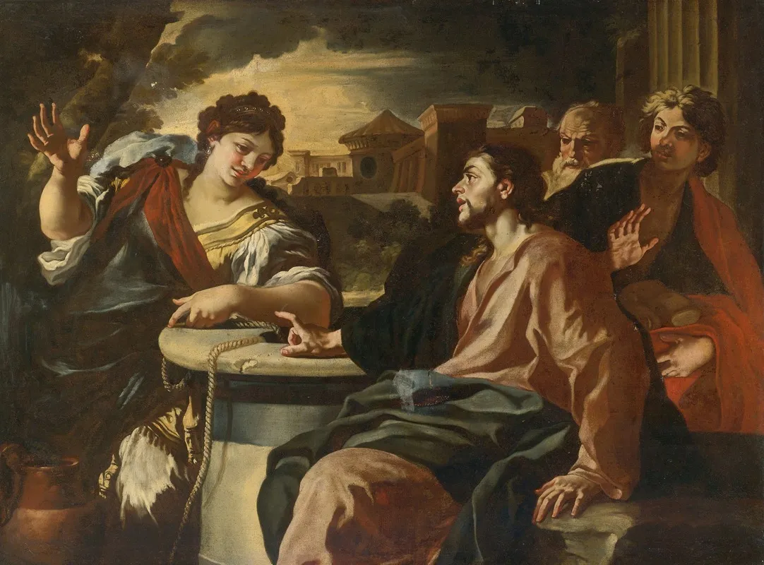 Christ And The Woman Of Samaria 5 Wall Art by Francesco Solimena - High-Resolution Digital Print