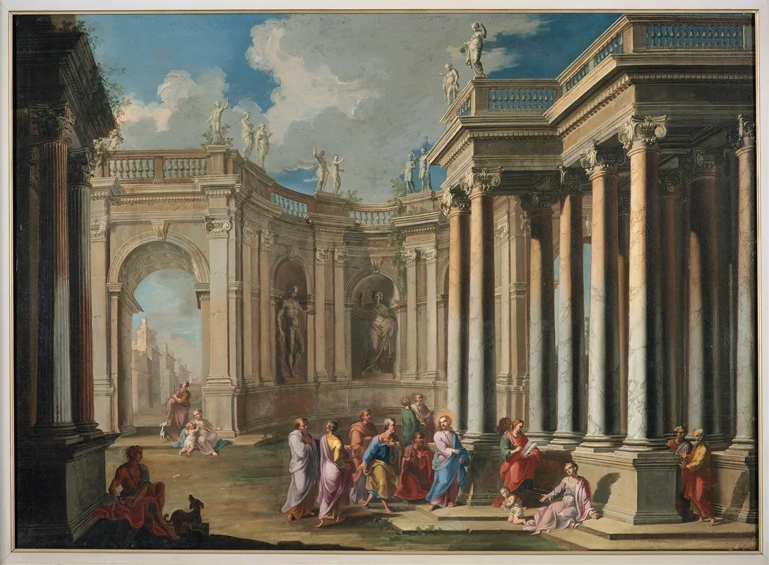 Christ At The Temple Wall Art by Giovanni Ghisolfi - High-Resolution Digital Print