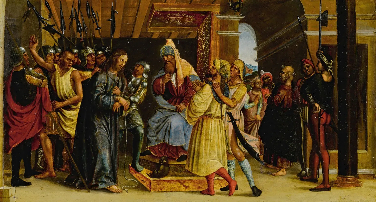 Christ Before The Sanhedrin Wall Art by Gandolfino da Roreto - High-Resolution Digital Print
