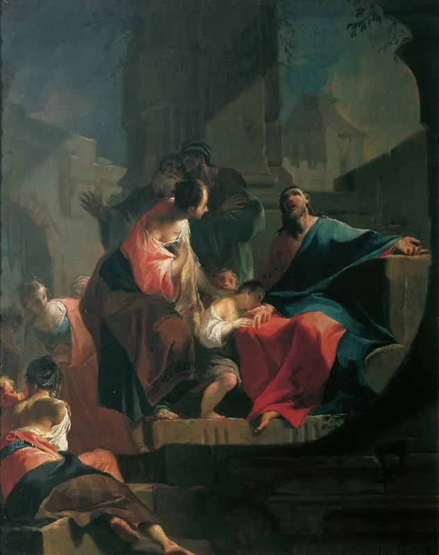 Christ Blesses The Children Wall Art by Franz Anton Palko - High-Resolution Digital Print