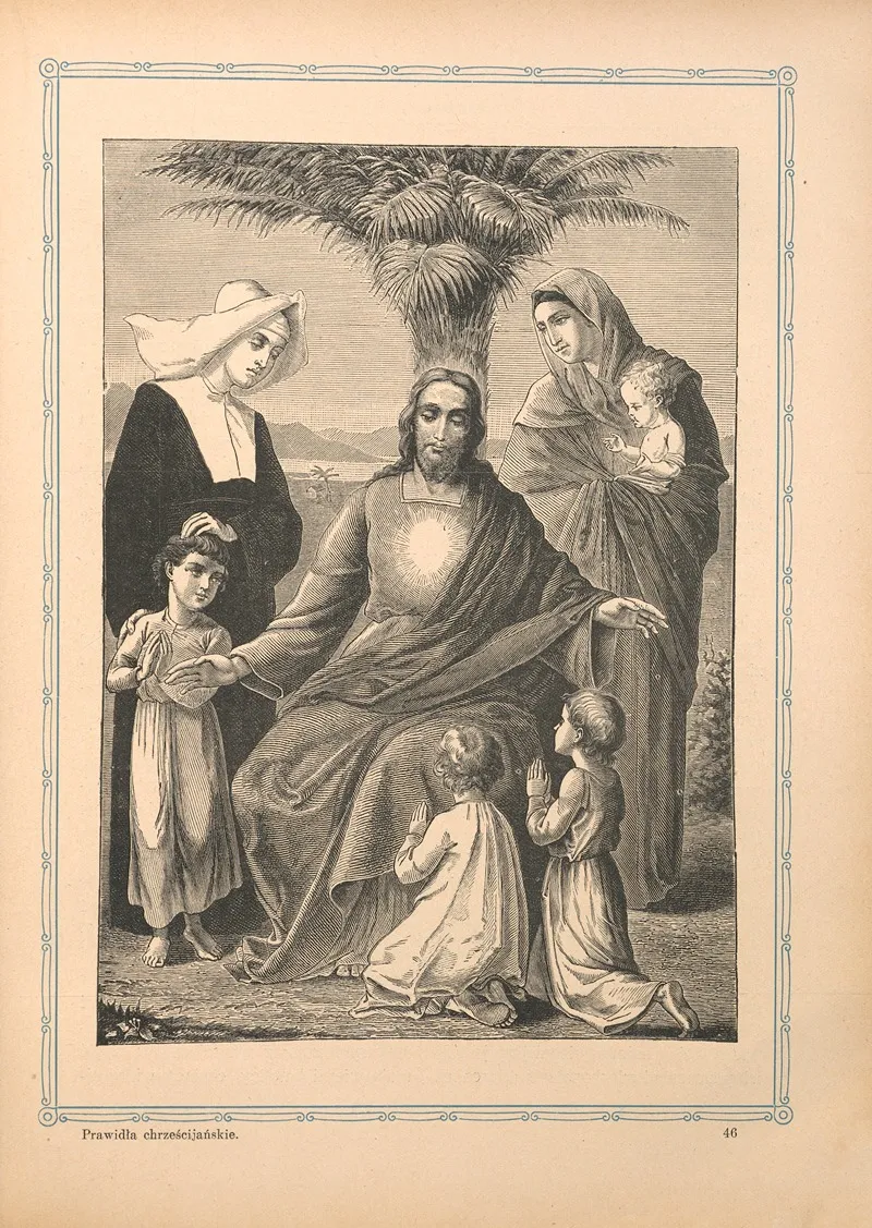 Christ Blessing Little Children 3 Wall Art by Otto Bitschnau - High-Resolution Digital Print