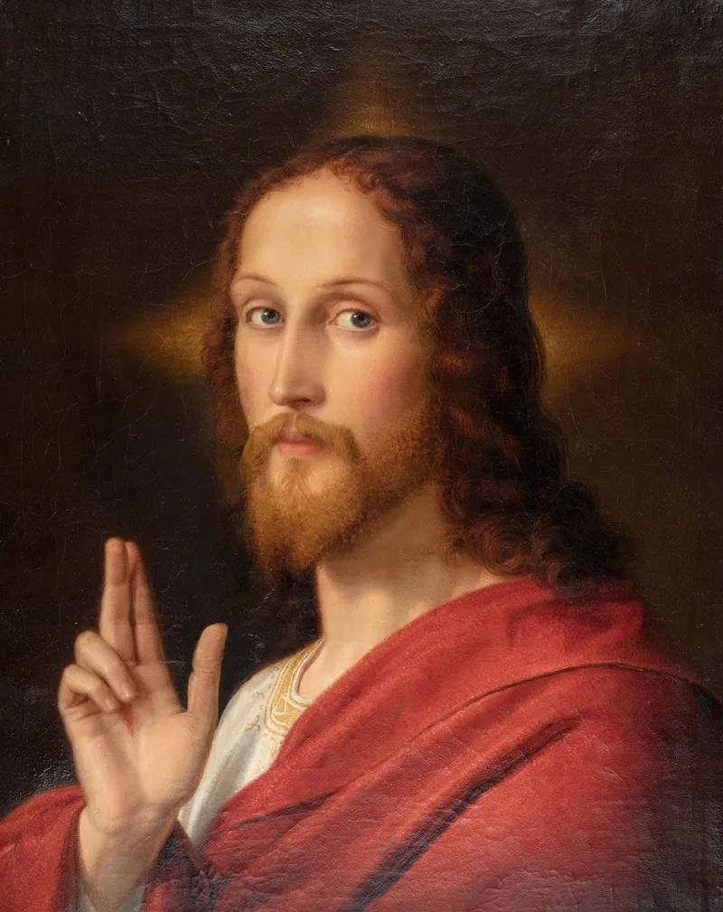 Christ Blessing Self Portrait Wall Art by Ernst Deger - High-Resolution Digital Print