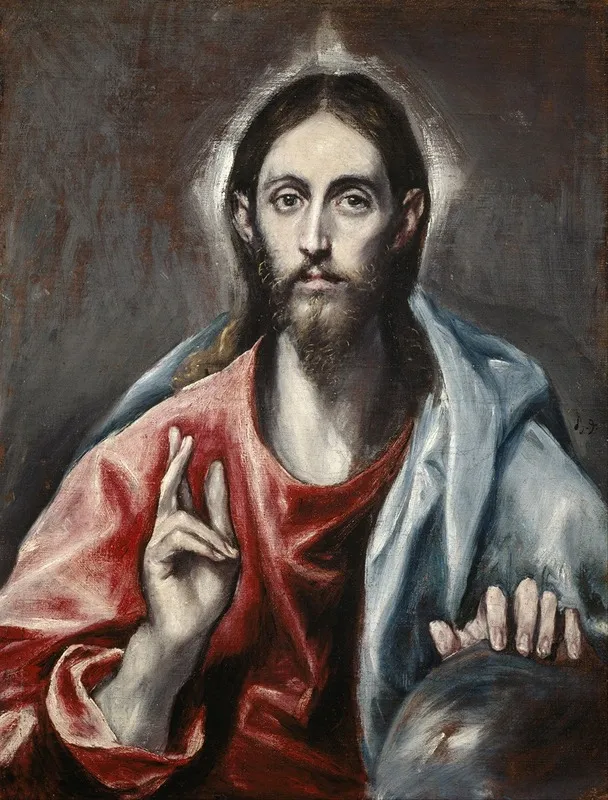 Christ Blessing The Saviour Of The World Wall Art by El Greco (Domenikos Theotokopoulos) - High-Resolution Digital Print