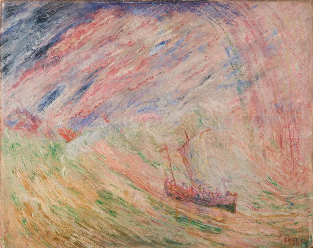 Christ Calming The Water Wall Art by James Ensor - High-Resolution Digital Print