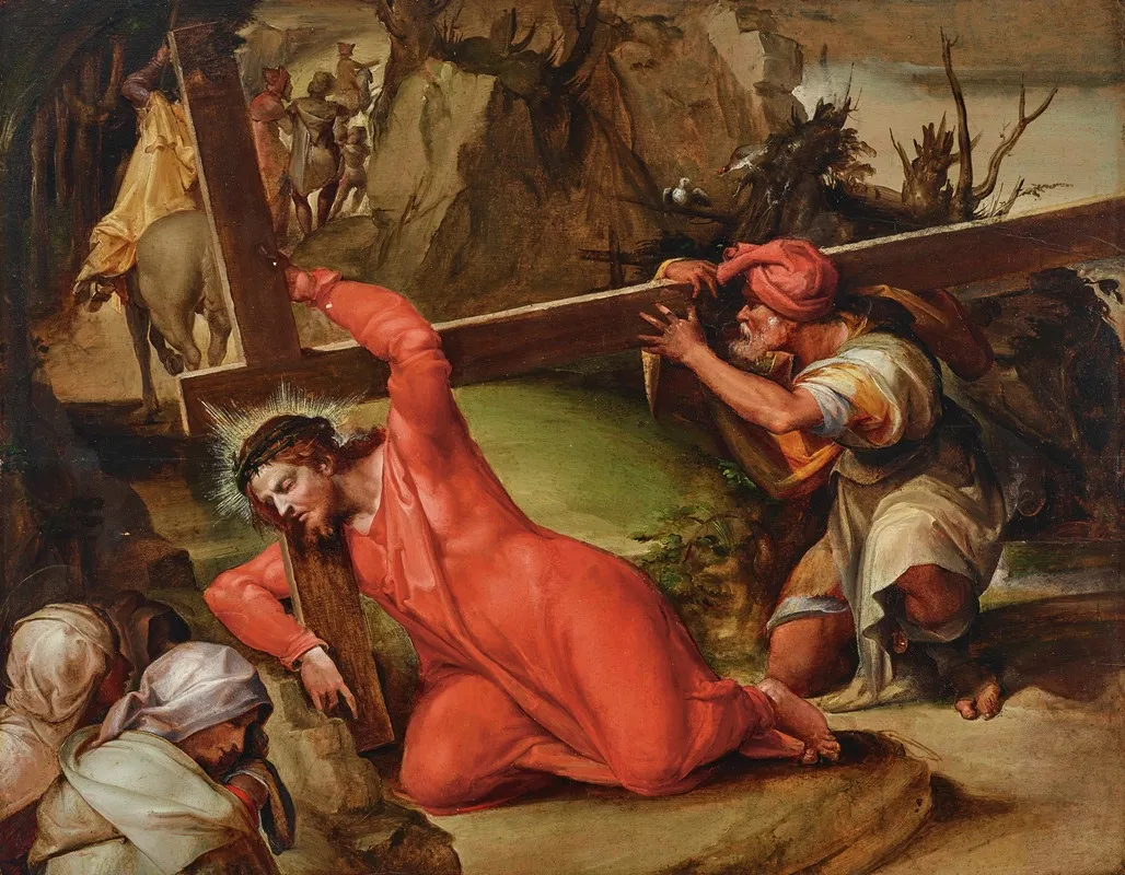 Christ Carrying The Cross 39 Wall Art by Nosadella (Giovanni Francesco Bezzi) - High-Resolution Digital Print