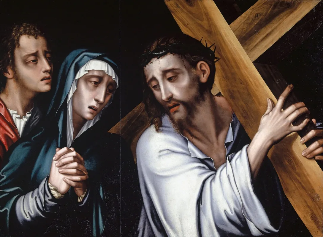 Christ Carrying The Cross With The Virgin And Saint John