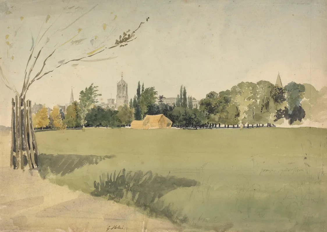 Christ Church From The Meadows Wall Art by George Hollis - High-Resolution Digital Print