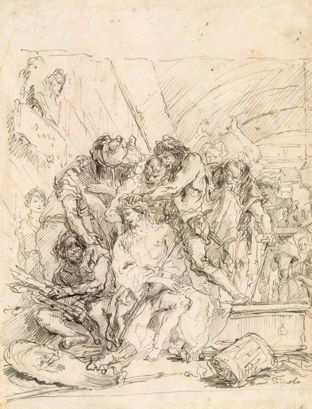 Christ Crowned With Thorns 8 Wall Art by Giovanni Domenico Tiepolo - High-Resolution Digital Print