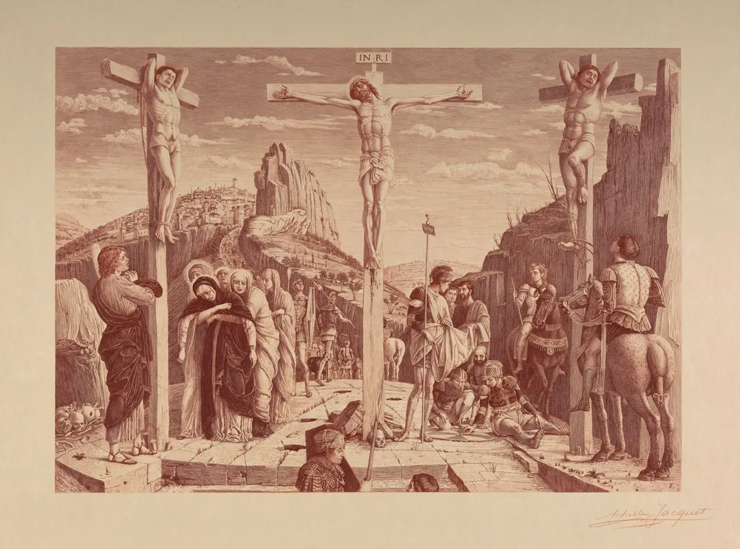 Christ Crucified Among Thieves Wall Art by Achille Jacquet - High-Resolution Digital Print