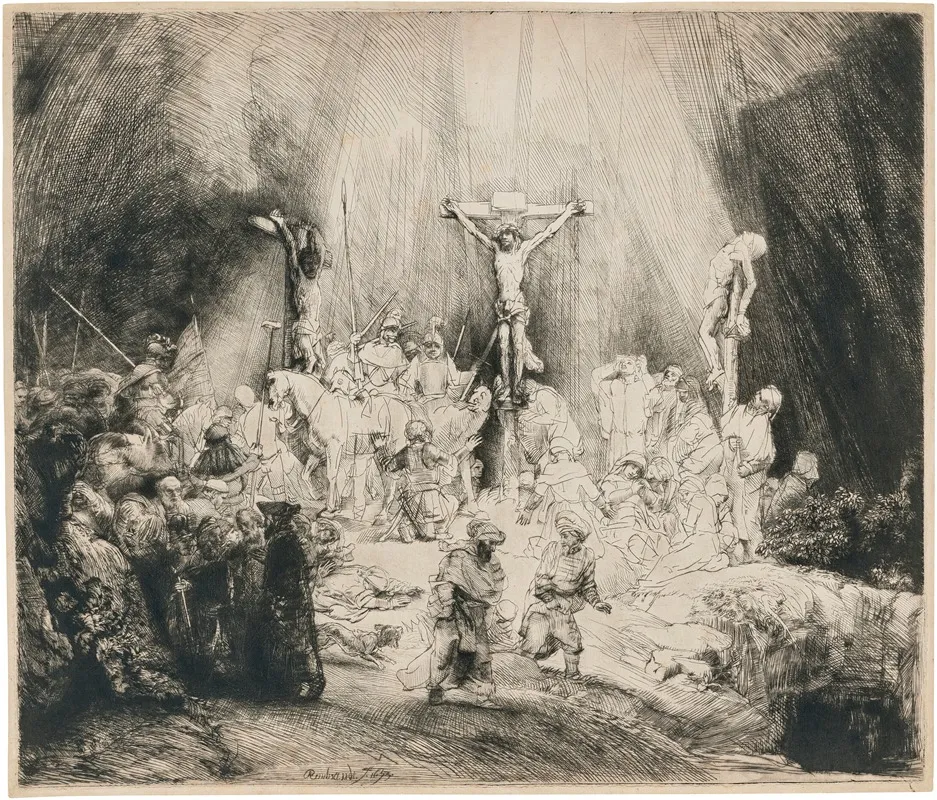 Christ Crucified Between The Two Thieves The Three Crosses 5 Wall Art by Rembrandt van Rijn - High-Resolution Digital Print