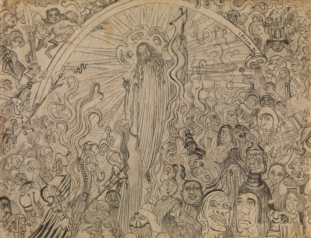 Christ Descending To Hell Wall Art by James Ensor - High-Resolution Digital Print