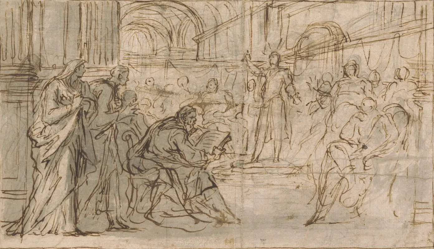 Christ Disputing With The Elders In The Temple Wall Art by Louis Laguerre - High-Resolution Digital Print